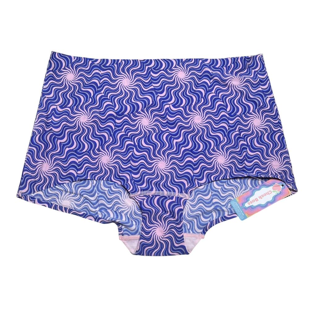 Cheek Boss Boyshort Panty Swirly Waves Size XL
